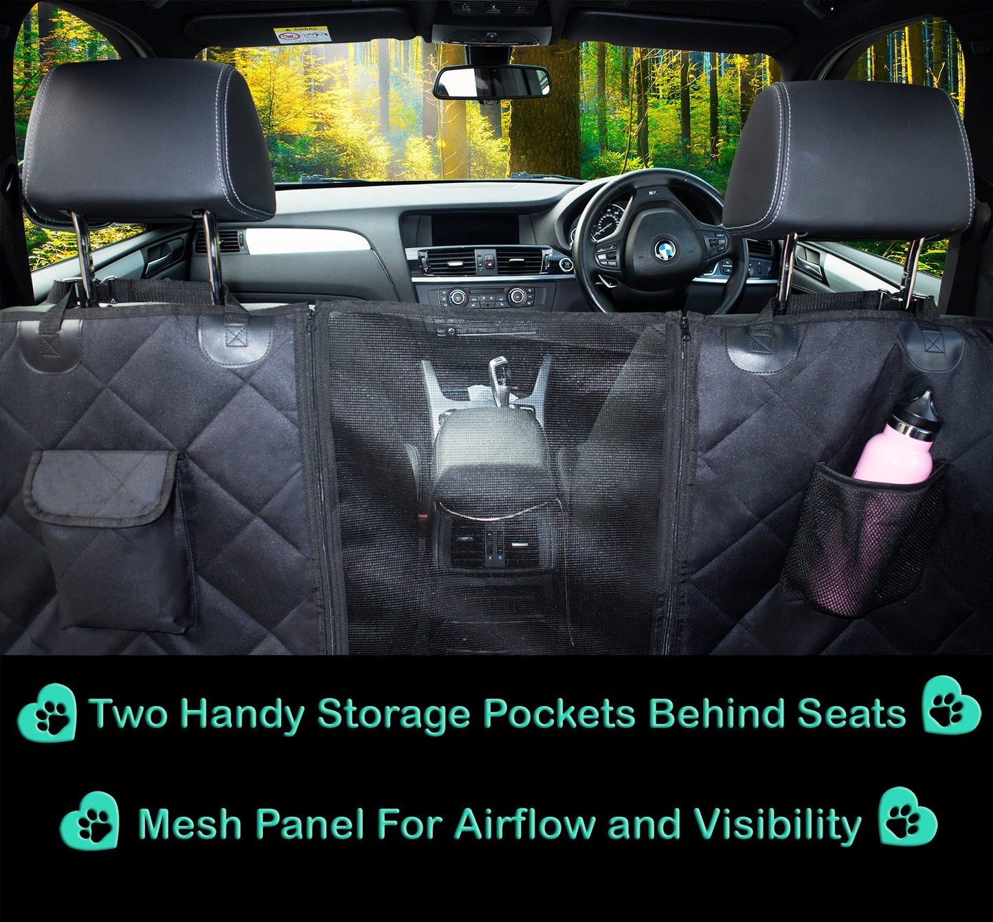 PawsLoving™ Back Seat Cover – Universal Fit Dog Car Hammock