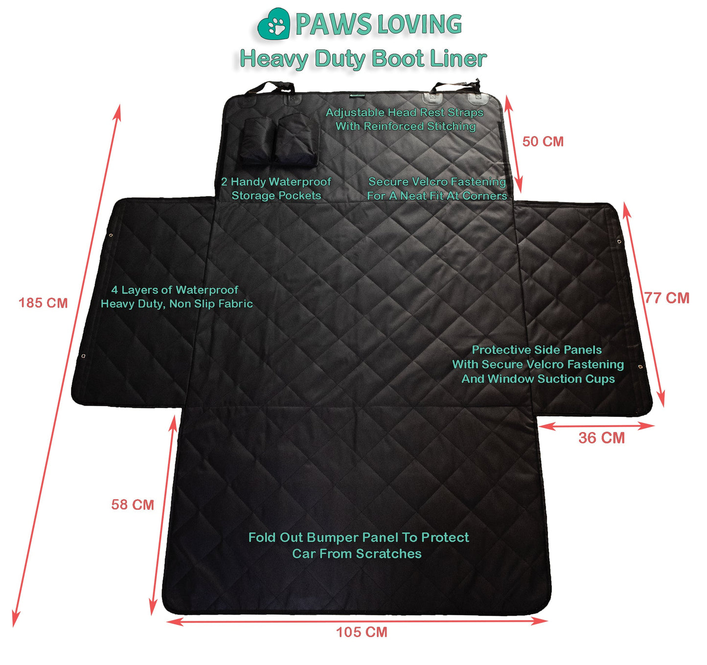 PawsLoving™ Car Boot Liner – Heavy Duty Waterproof Cargo Protector